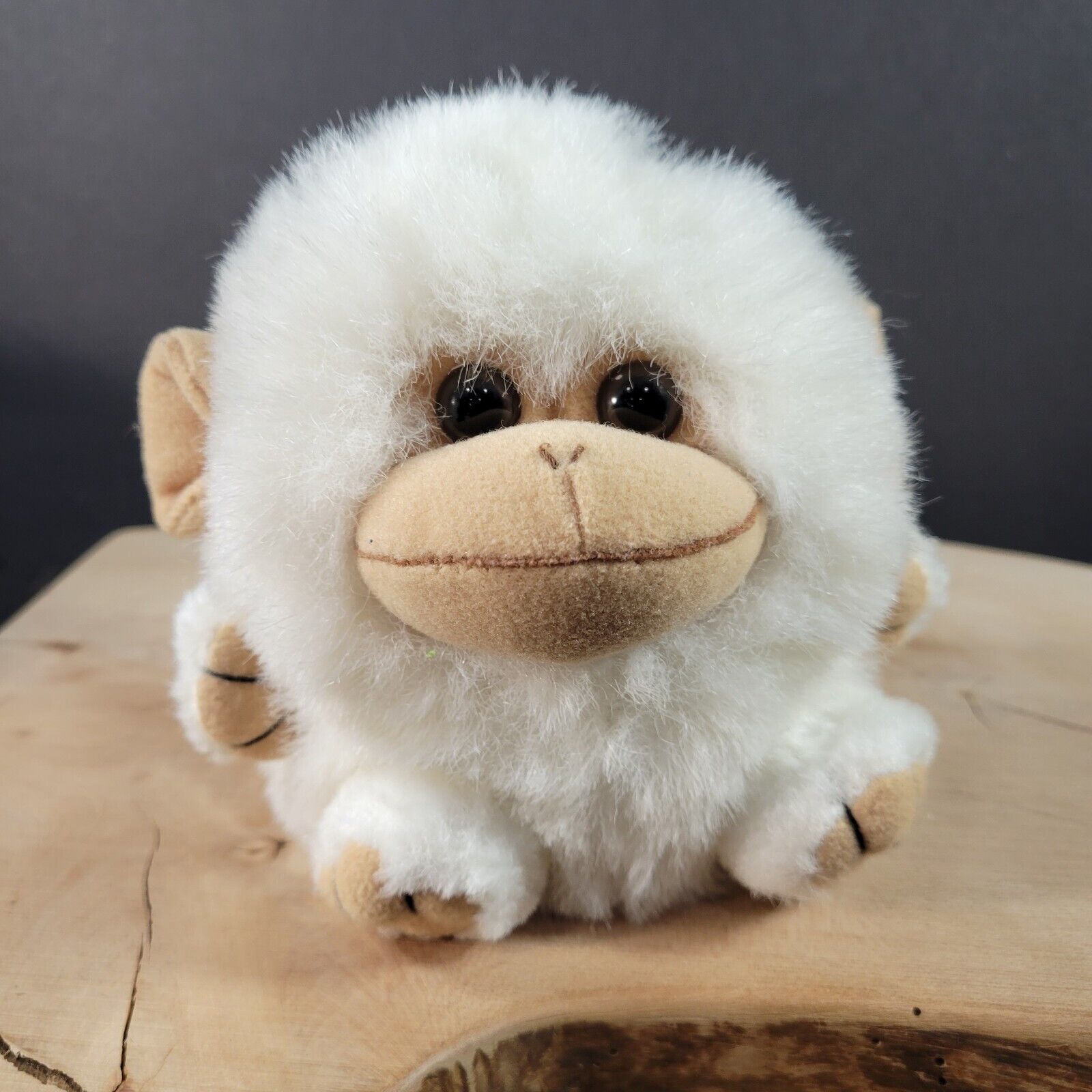 Swibco Puffkins Trixy White Brown Monkey Plush Stuffed Animal 5\