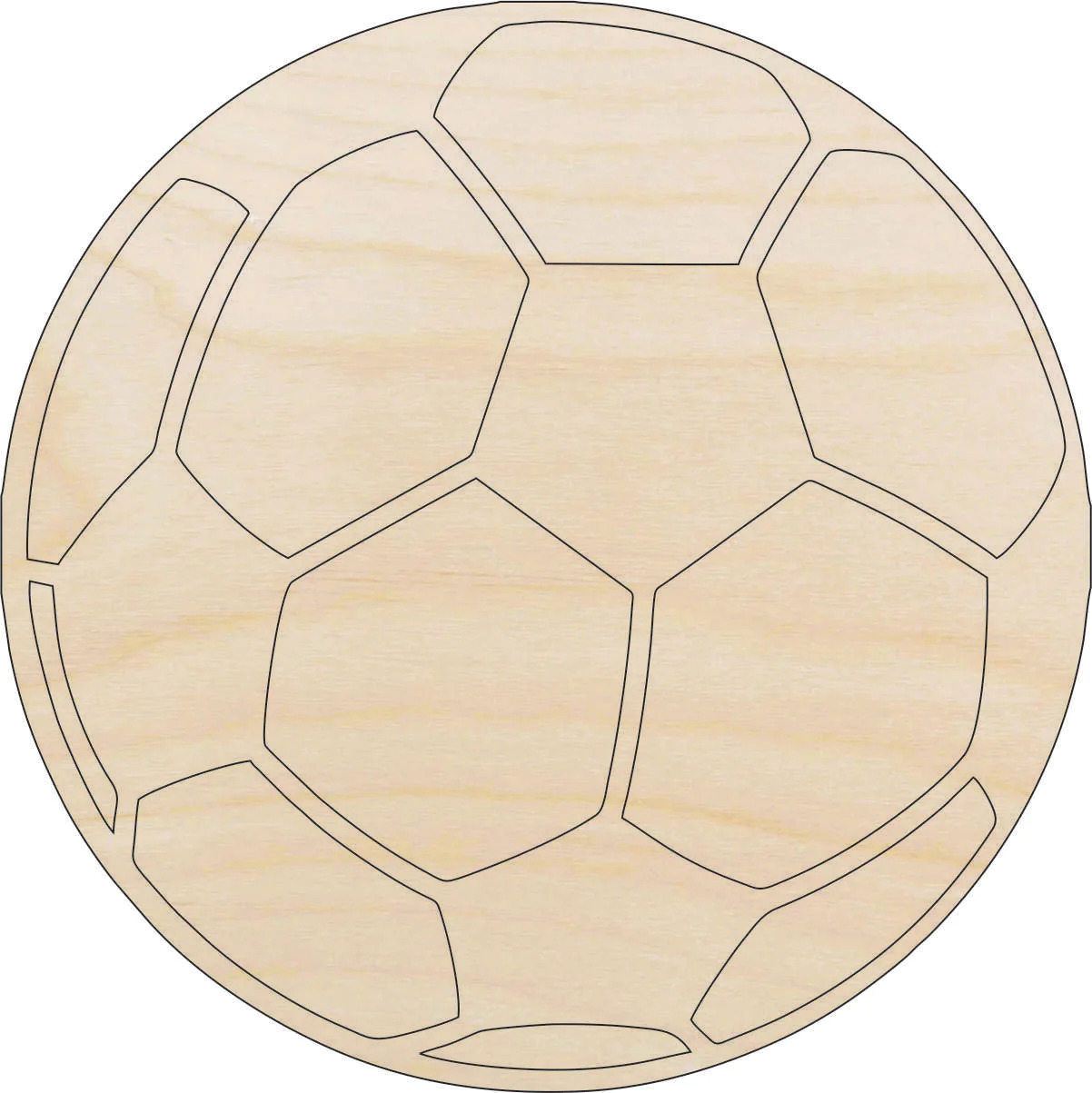 Soccer Ball - Laser Cut Wood Shape SPT306