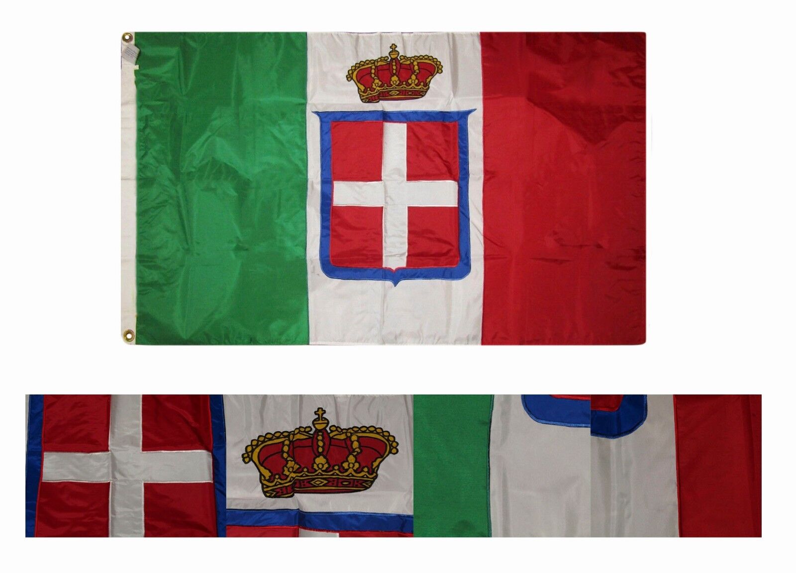 3x5 Embroidered Kingdom Italy Royal Crown 300D Sewn Nylon Flag 3\'x5\'