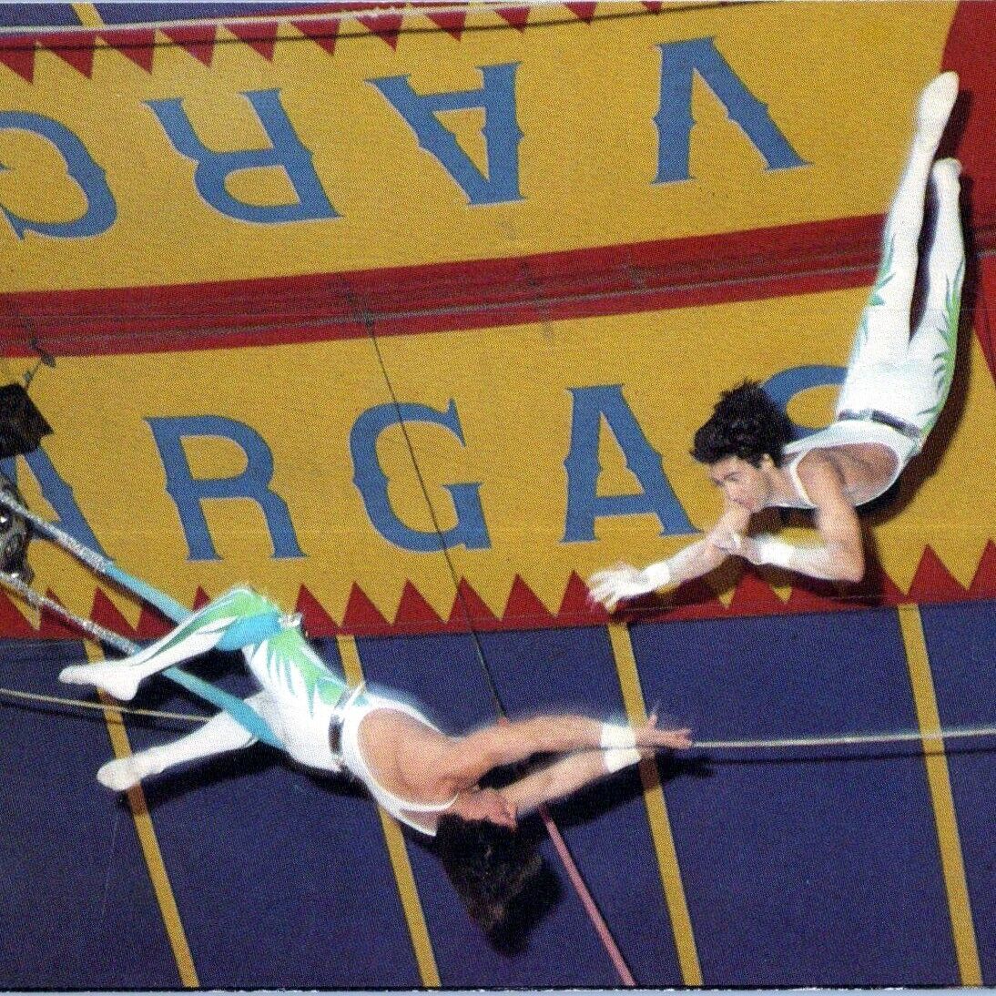 1970s Circus Vargas Flying Acrobat The World Largest Big Top Postcard
