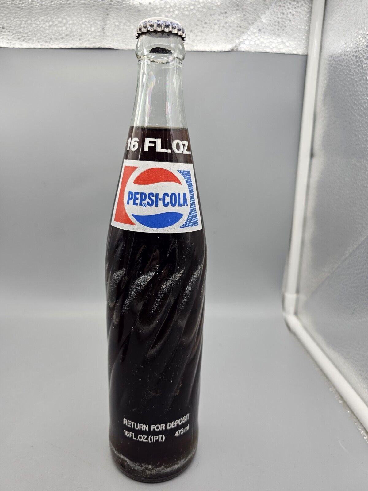 1985 Pepsi Cola Glass Spiral Swirl Soda Bottle 16oz Sealed