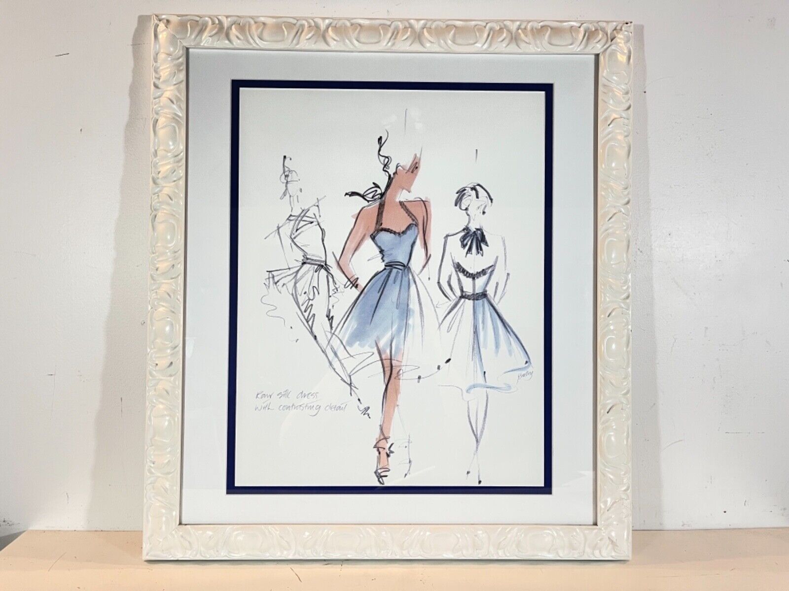 Vintage “Haute Couture IV” Framed Fashion Art Print Framed