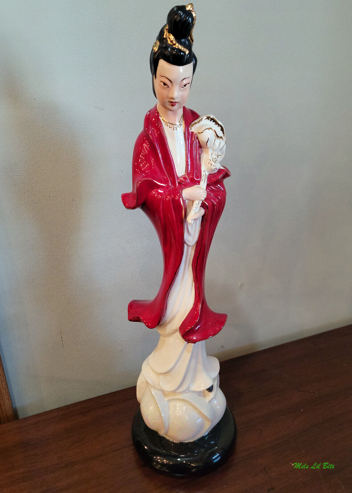 OOAK Hand Painted Geisha Sculpture Statue Figurine