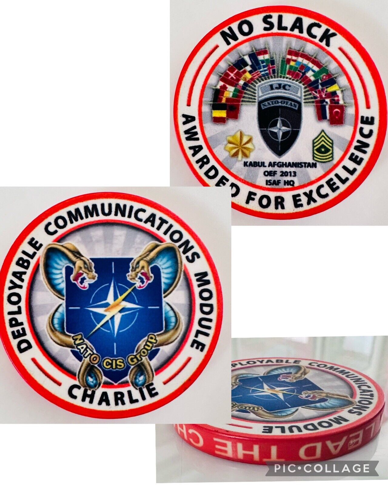 Kabul Afghanistan OEF 2013 ISAF HQ Deployable Communications Challenge Coin