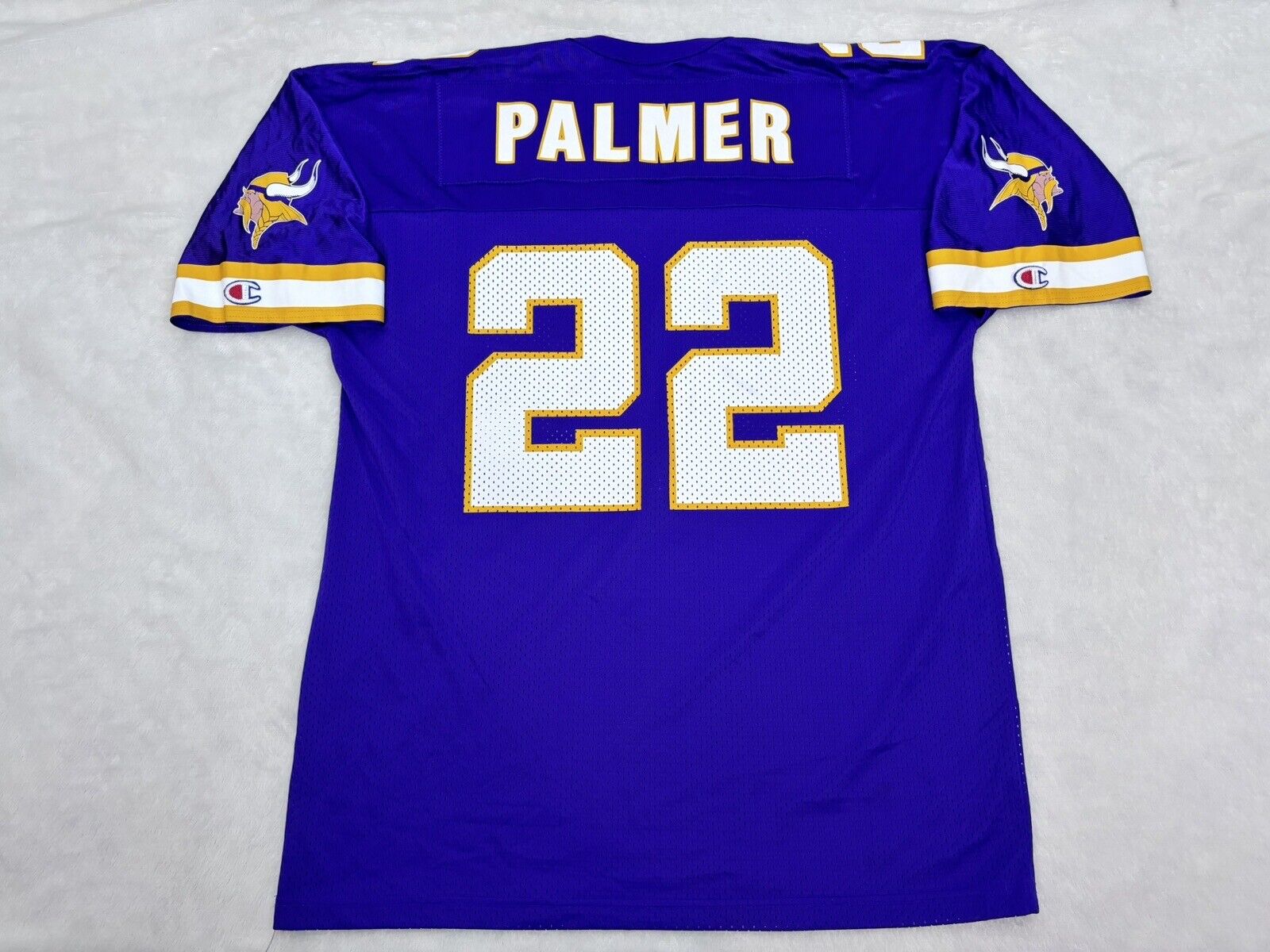 David Palmer #22 Minnesota Vikings Champion Jersey Vintage Men’s 44 Purple NFL