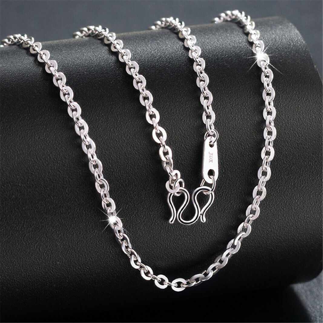 Real Pt950 Pure Solid Platinum 950 Chain Men Women O Link Necklace