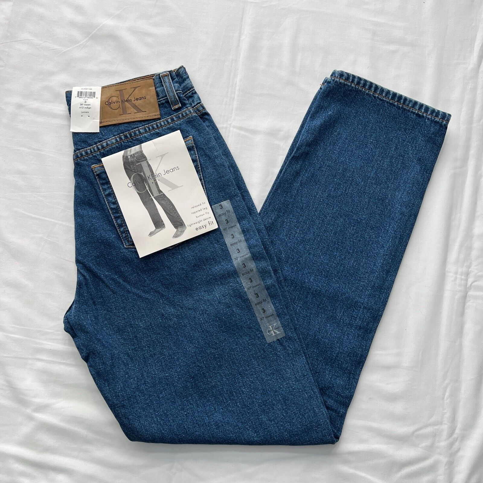 Calvin Klein Easy Fit | JR Jeans Sz 3 | 30\'\' Inseam Button Fly | NWT VTG