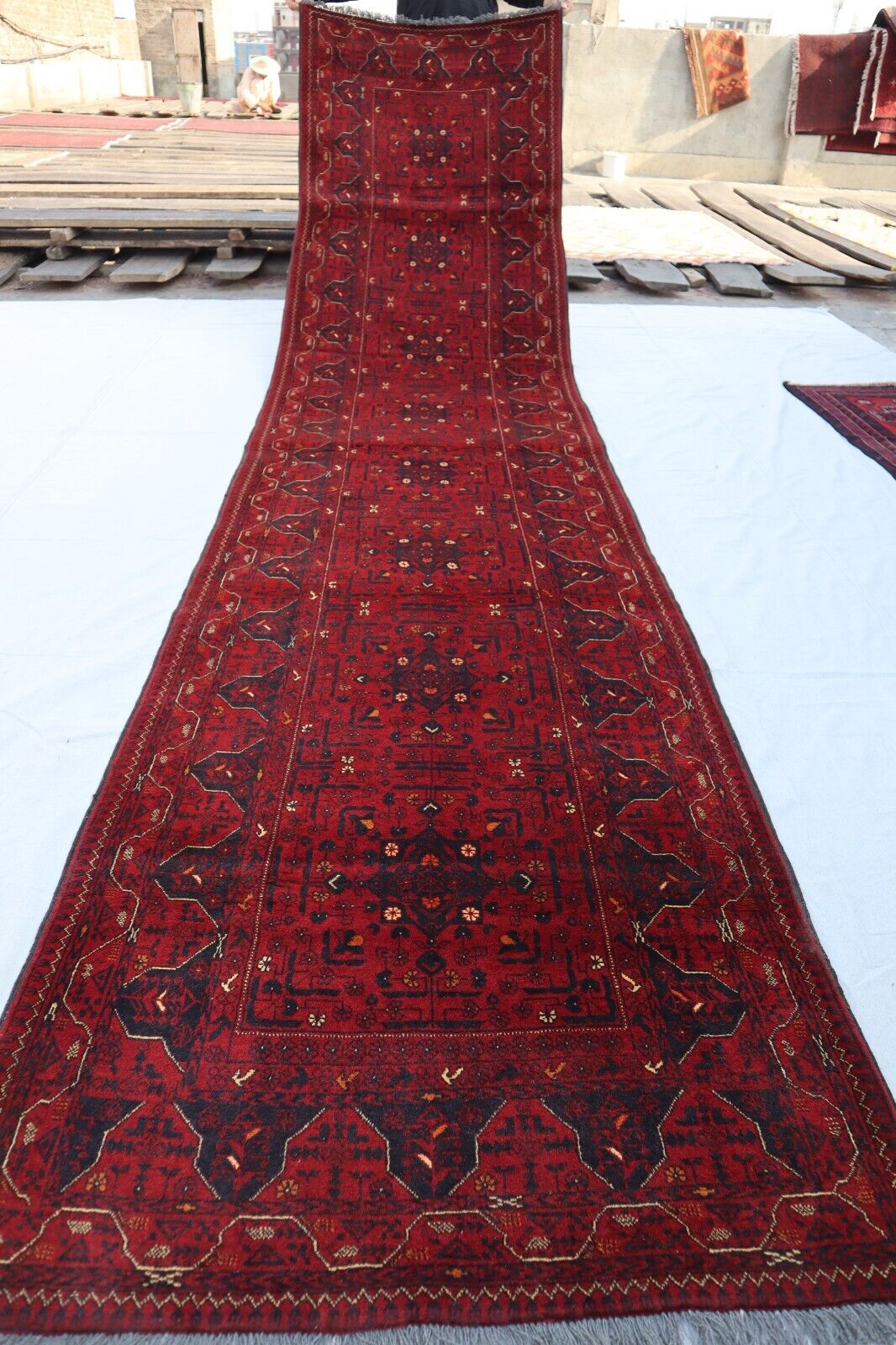 Antique gorgeous handmade Afghan rug, any room decoration rug.  Details below