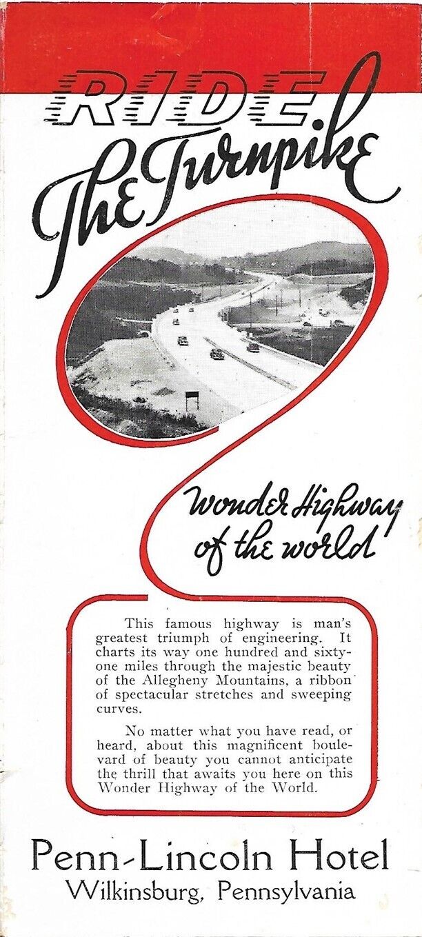 1941 Brochure PENN-LINCOLN HOTEL Wilkinsburg Pittsburgh Pennsylvania Turnipike