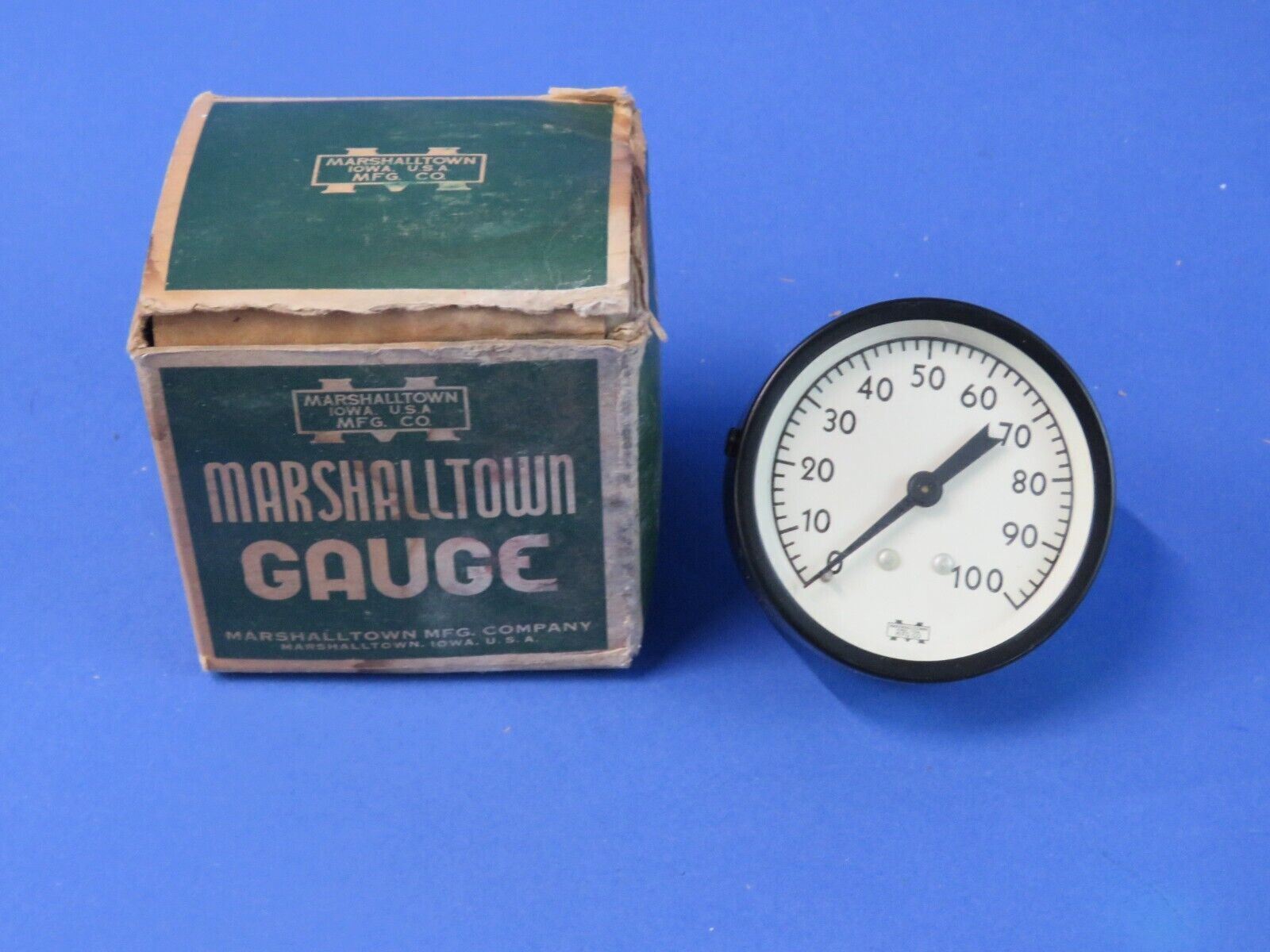 Vintage Marshalltown Pressure Gauge 0-100 PSI 2.5\