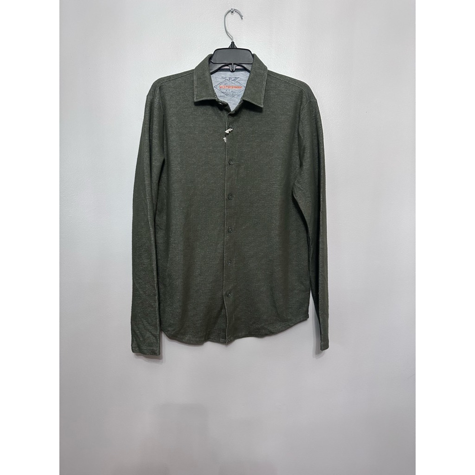 Original Weatherproof Vintage Mens Button-Up Shirt Green Long Sleeve S New