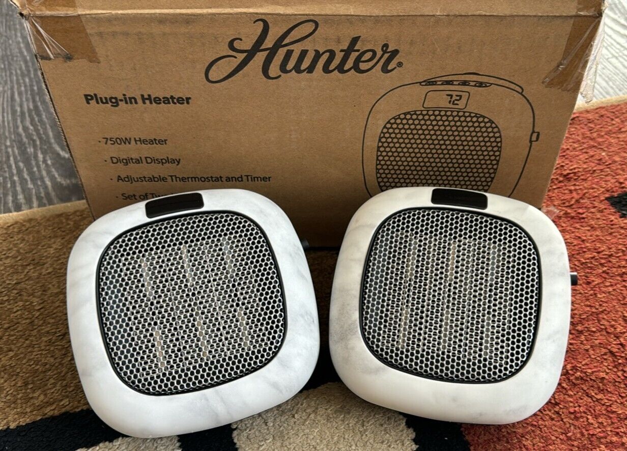 Hunter Wall Mount Space Heater. 750W. Bedroom | Bathroom | Office. Two Pack