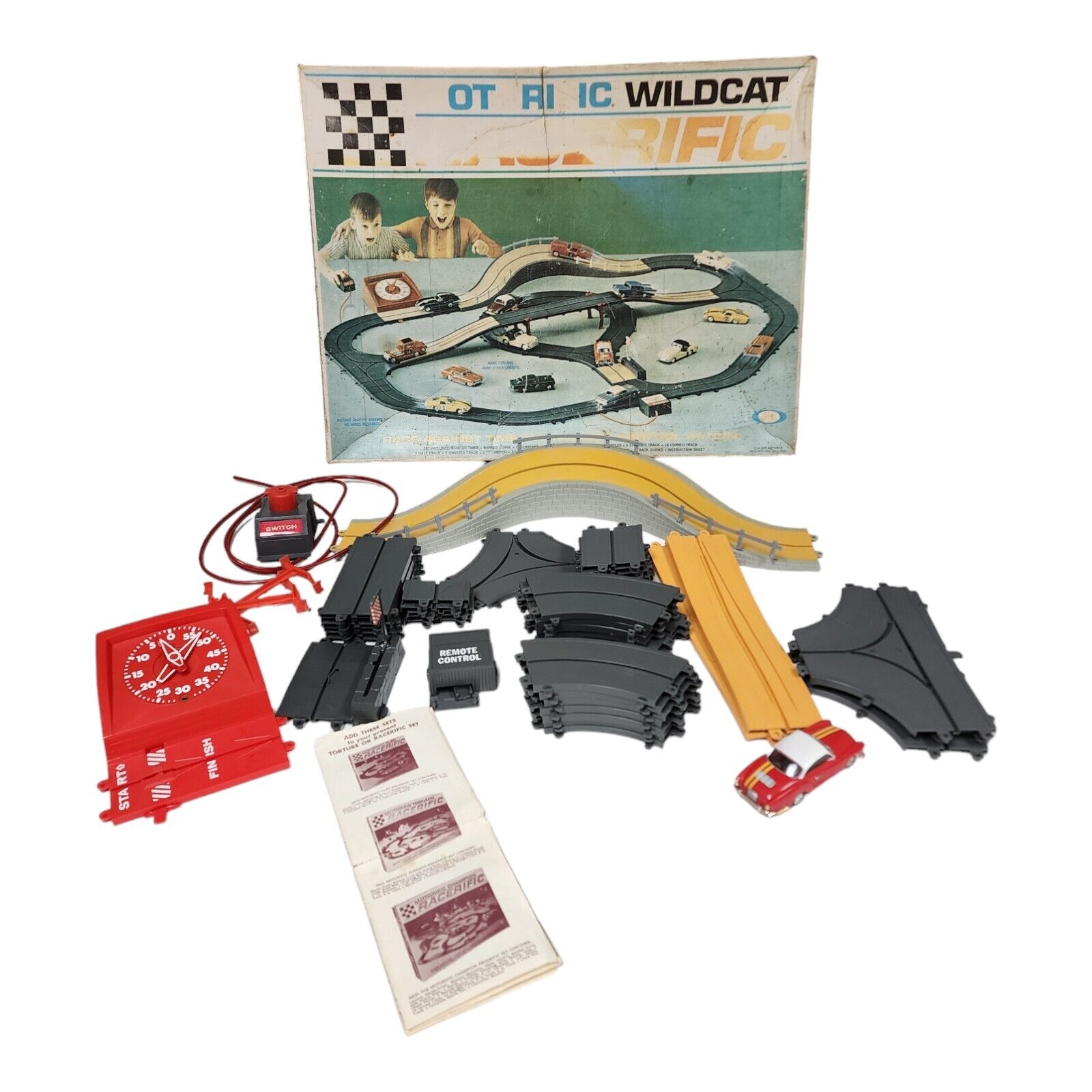 Vtg Ideal Toy 1967 Motorific Racerific WildCat Race Car Track #4602-9 Complete