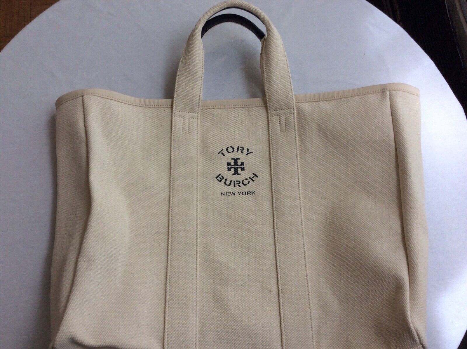Tory Burch LARGE Mercer St Canvas Tote 16” Rare