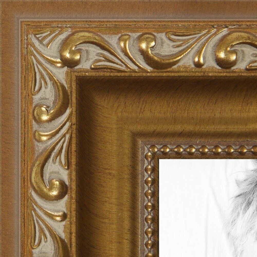 ArtToFrames Custom Picture Poster Frame  Gold with beads  1.4\