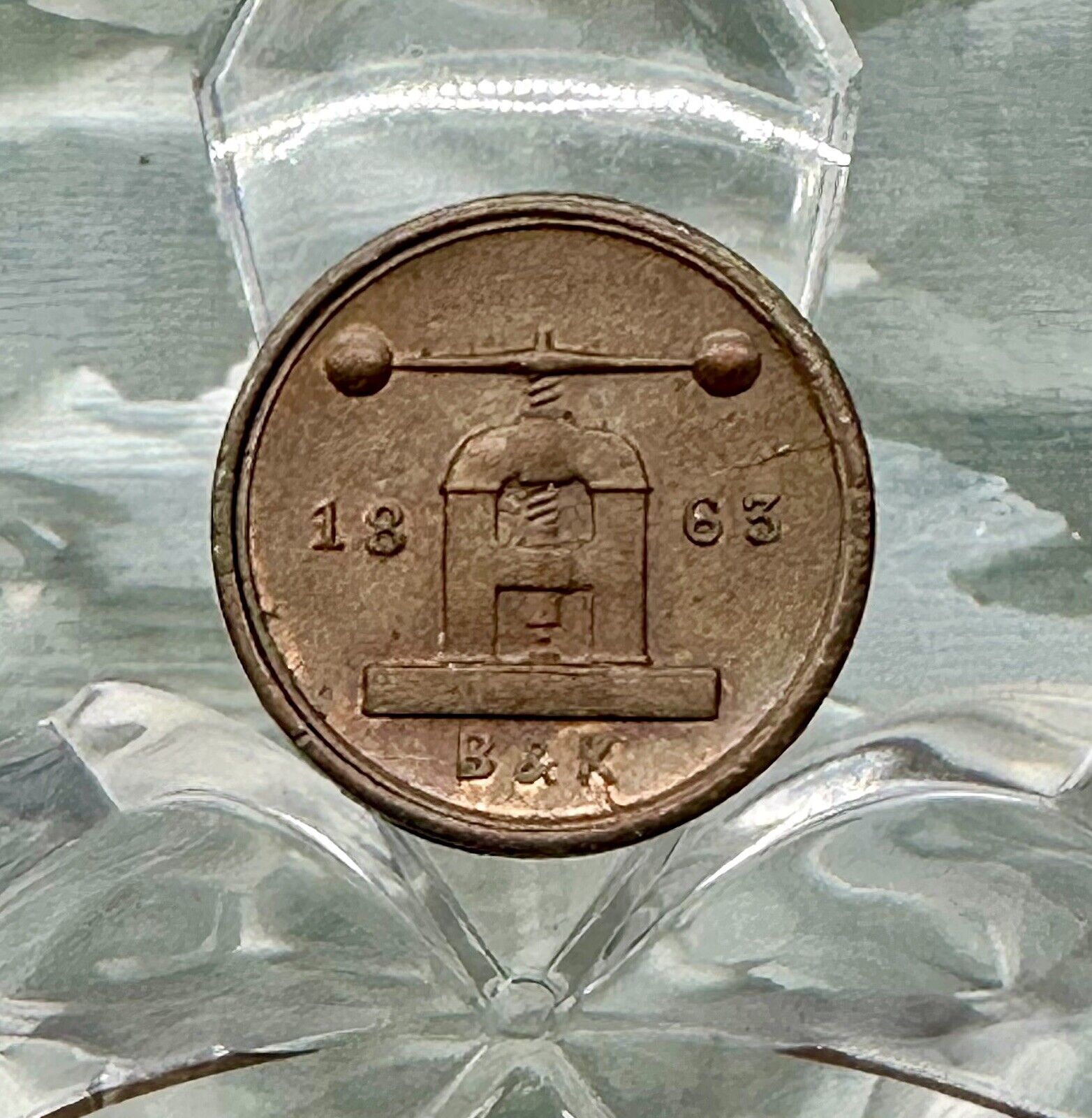 1863 Civil War Token⭐️R-3 NYC Roofer Card⭐️Fascinating Coin-Press Reverse