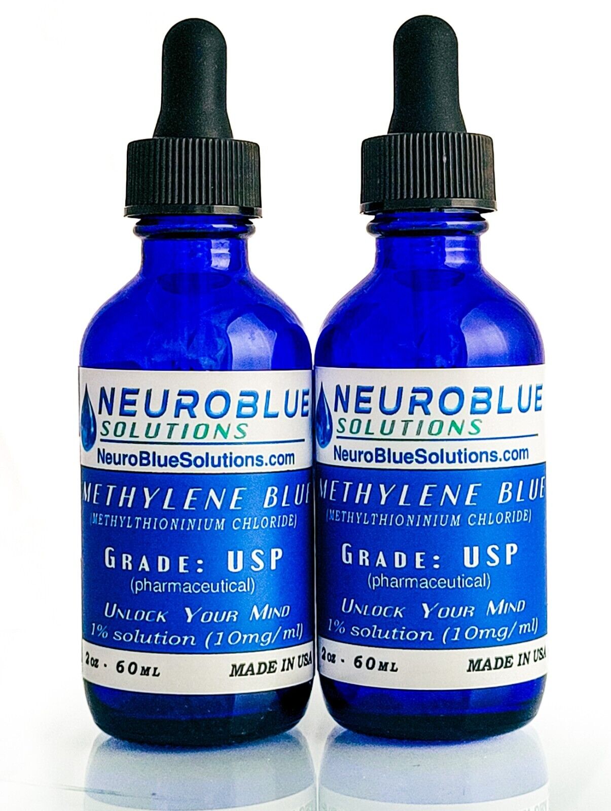 2 Pack: Methylene Blue 1% USP Pharmaceutical Grade 1200mg - Ultra Pure 
