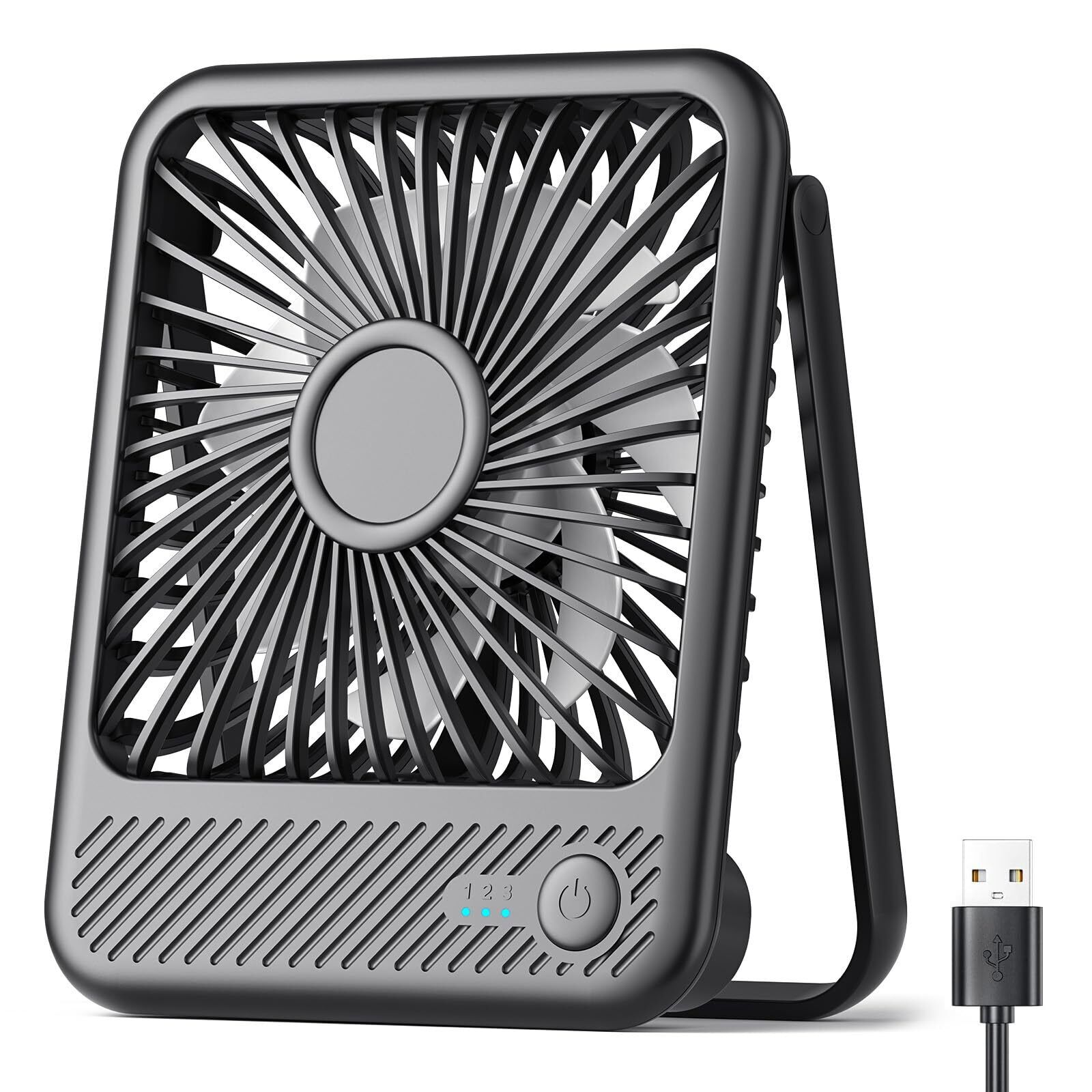 USB Desk Fan Strong Wind Ultra Quiet Small Personal 5in No Battery Desk Fan