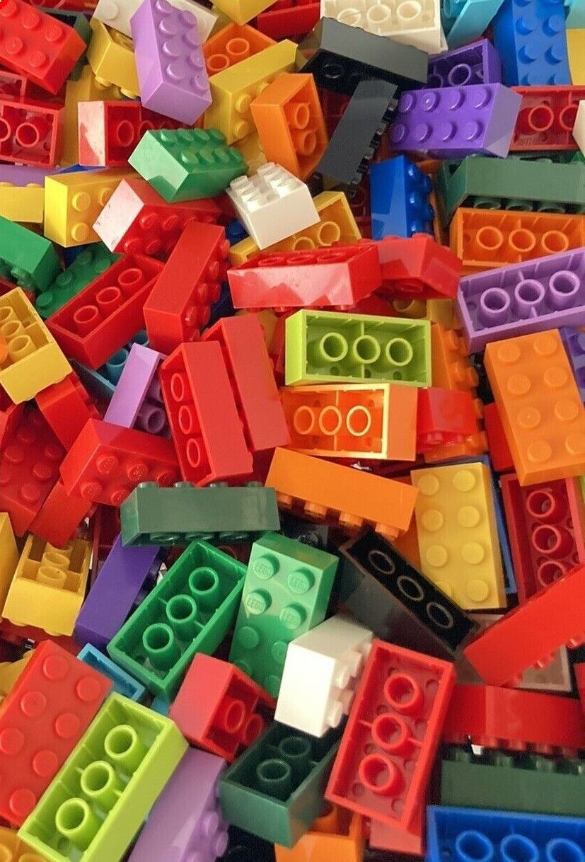 ☀️50 pieces 2x4 Genuine LEGO bricks  - Random bulk lot mix of colors