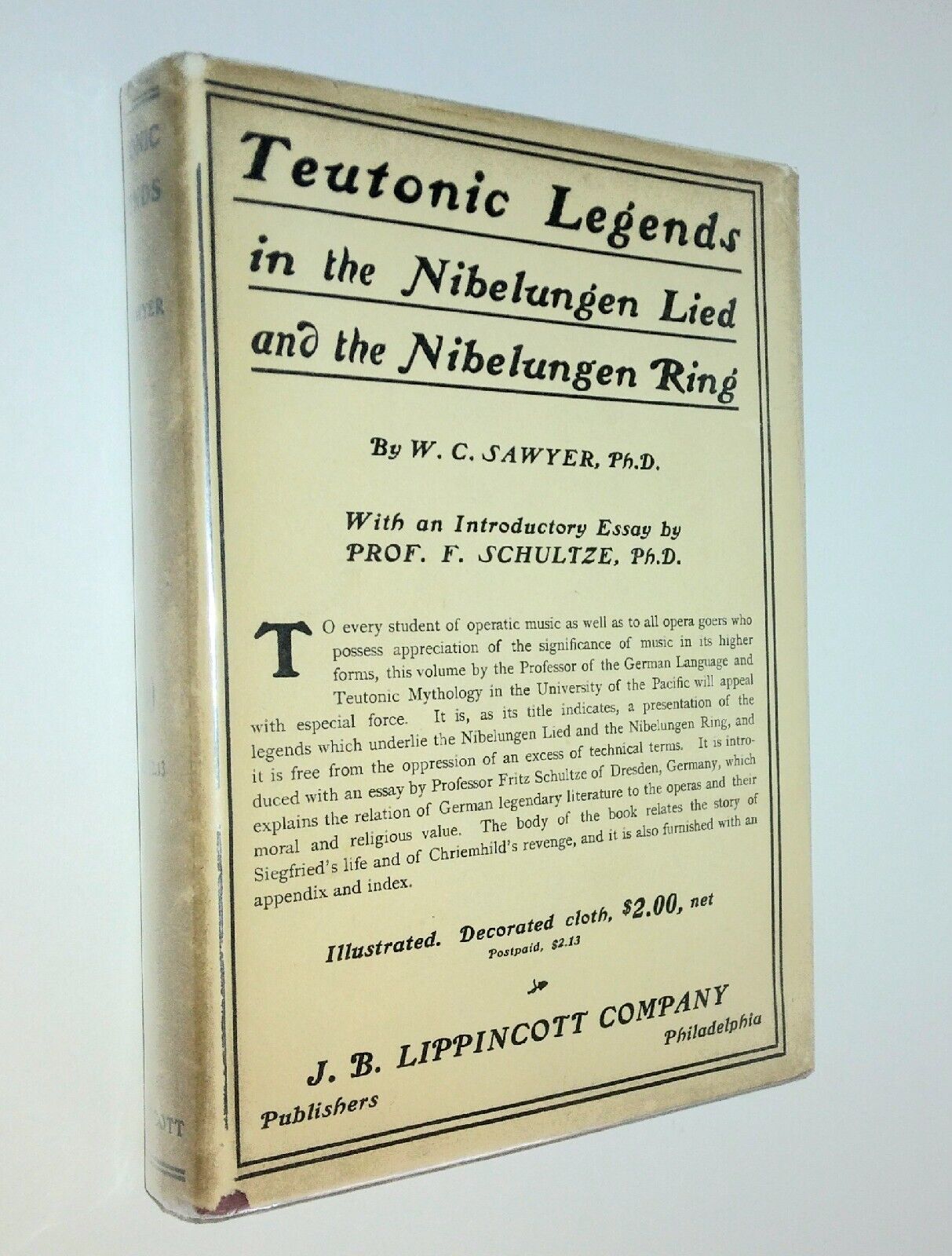 Teutonic Legends Nibelungen Lied Ring Hardcover W. C. Sawyer 1904 antique book 