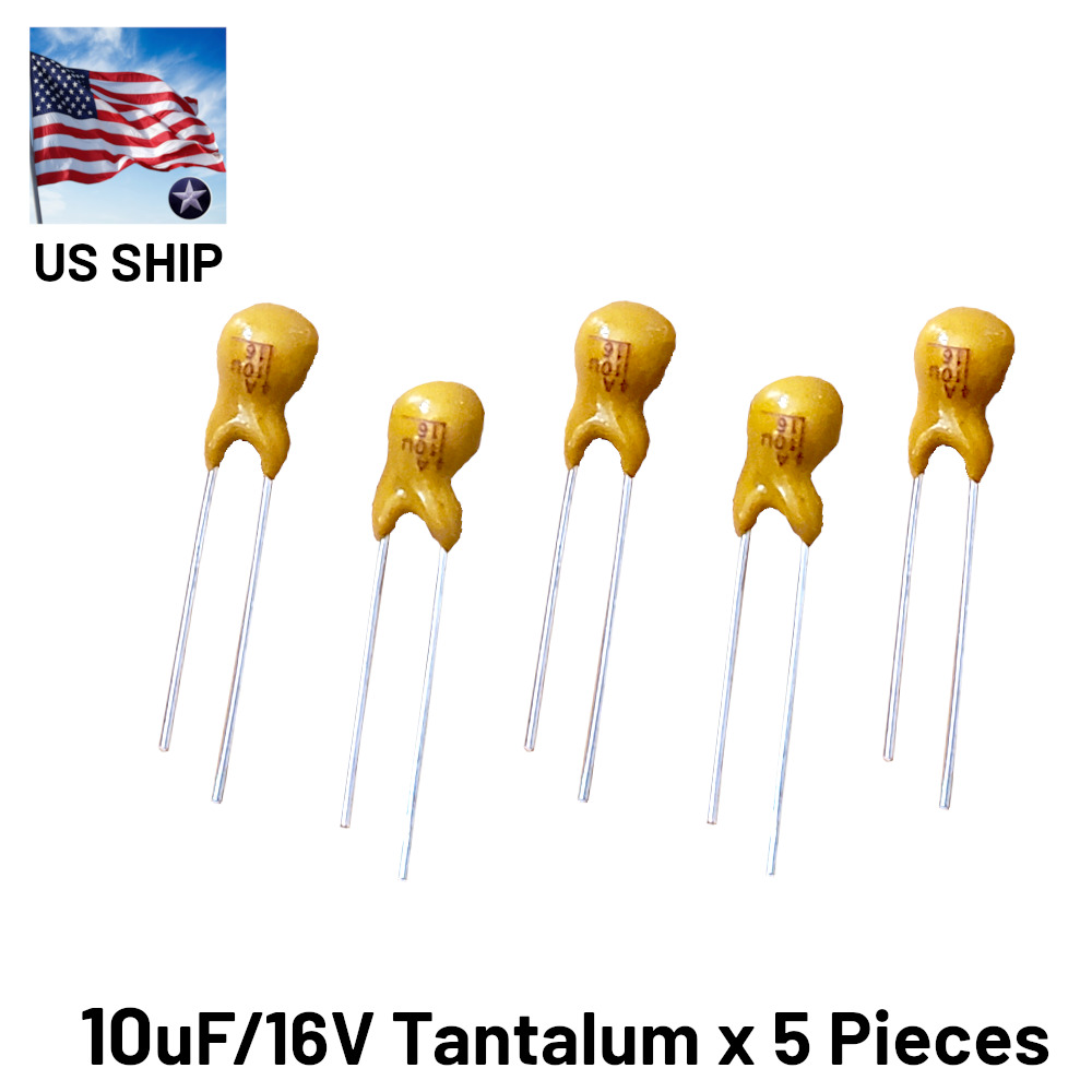 16V 10uF | Radial TANTALUM Capacitor | 5 Pieces | US SHIP