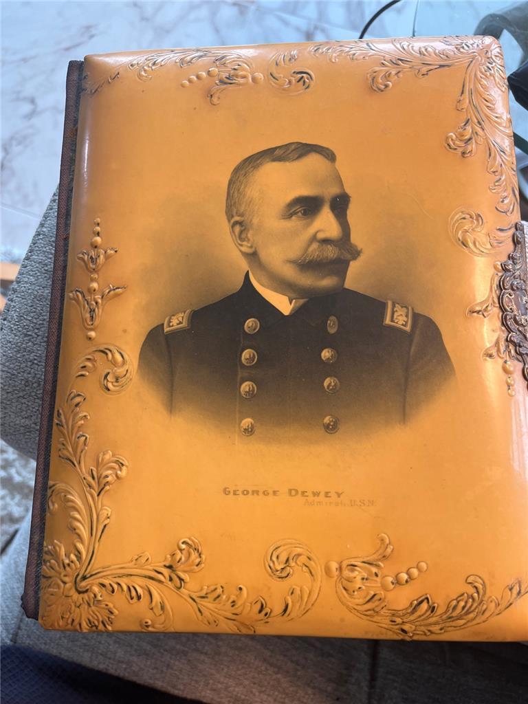 Admiral George Dewey Celluloid Cabinet Photo Album. c1898. Excellent Condition