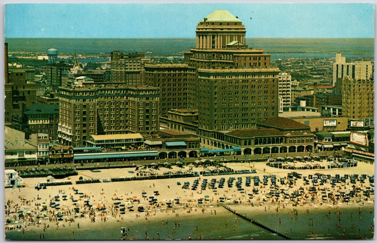 Vintage Aerial View Chalfonte Haddon Hall Atlantic City NJ New Jersey Postcard