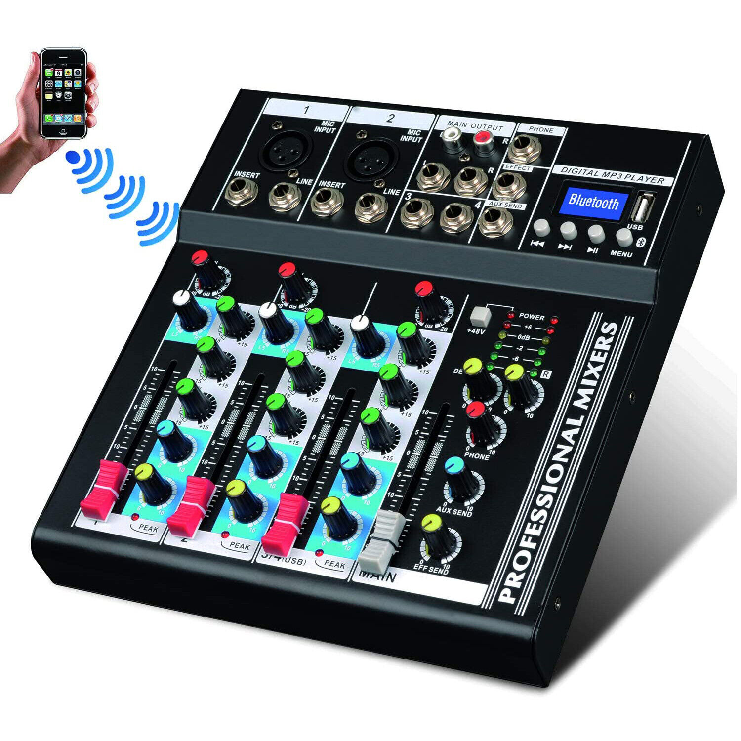 Professional Audio Mixer Sound Board Console System Interface 4 Channel Digital 