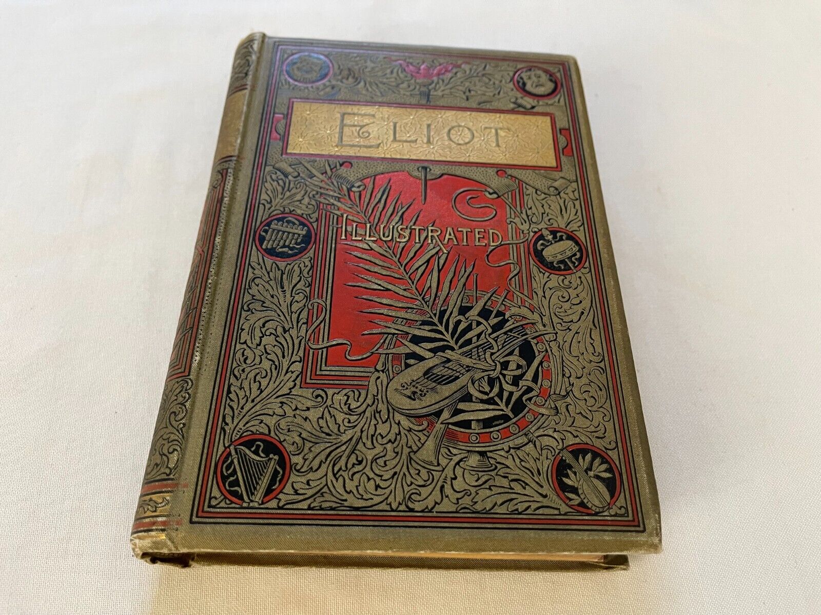 1800s GEORGE ELIOT The Spanish Gypsy THE LEGEND OF JUBAL Illustrated GOLD GILDED