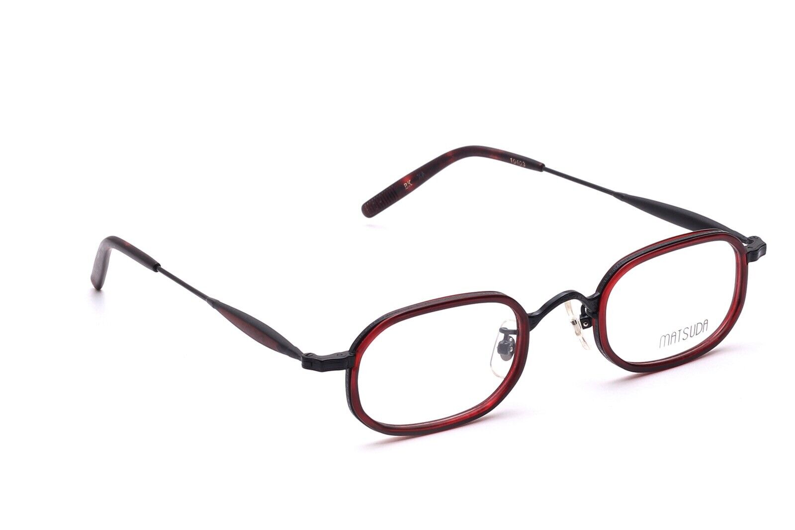Vintage Matsuda Glasses Set 10403 in 46-24mm Black Red Japan Men\'s Top