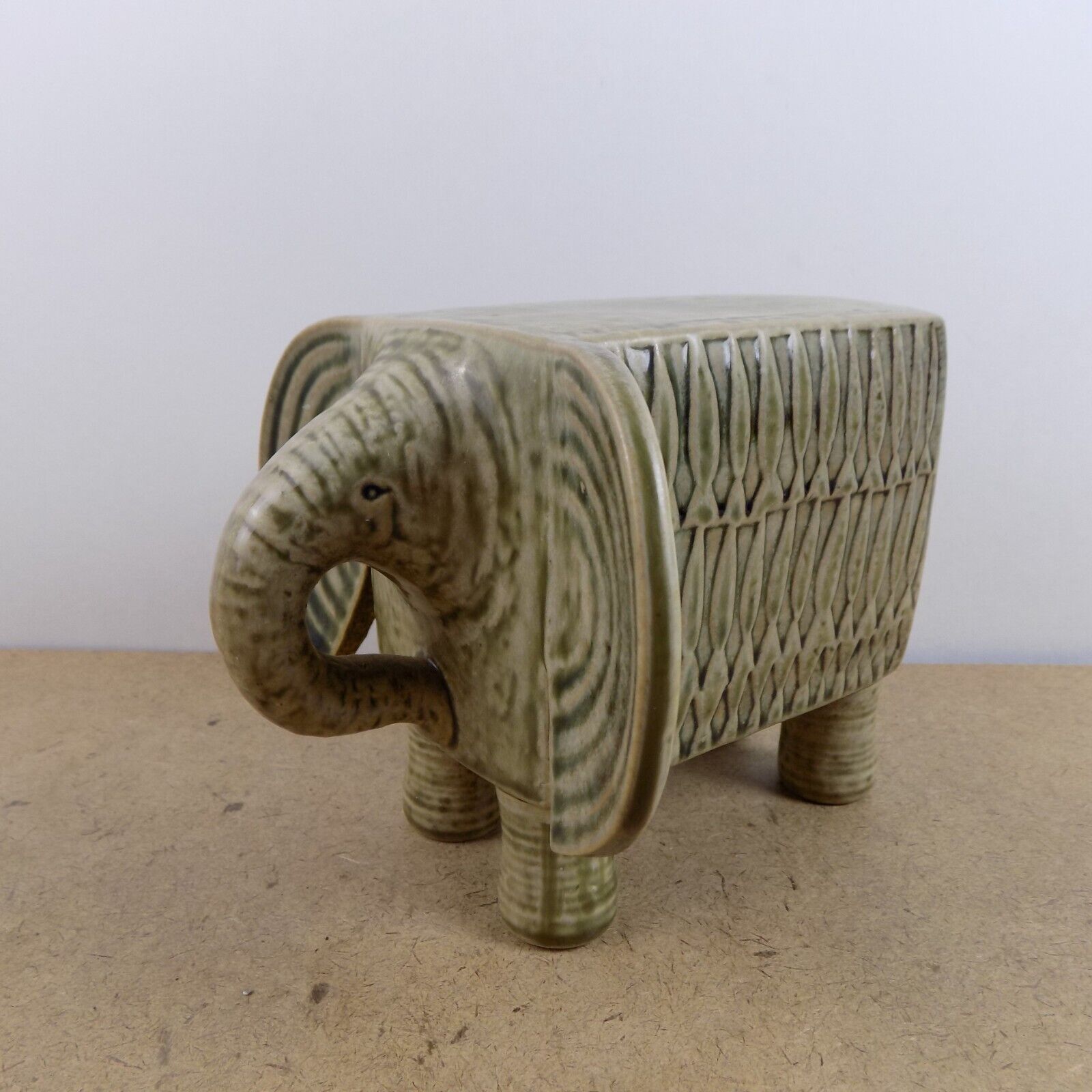 Gustavsberg Pottery Elephant Figurine Lisa Larson Mid Century Modern Sweden