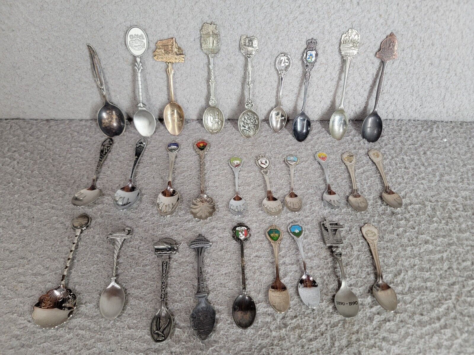 Vintage Souvenir Travel Mini Spoons LOT OF 28