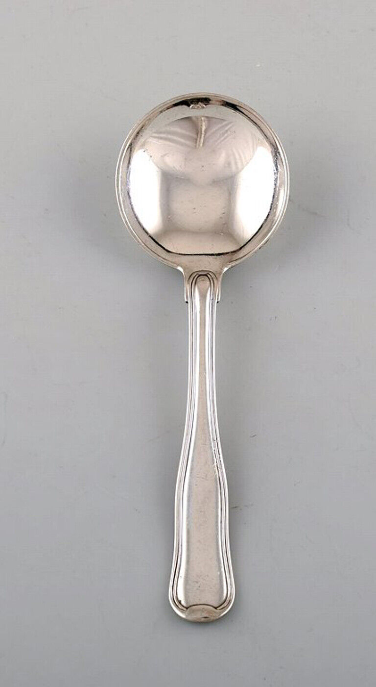 Rare Georg Jensen Old Danish Bouillon spoon in sterling silver. Two pieces
