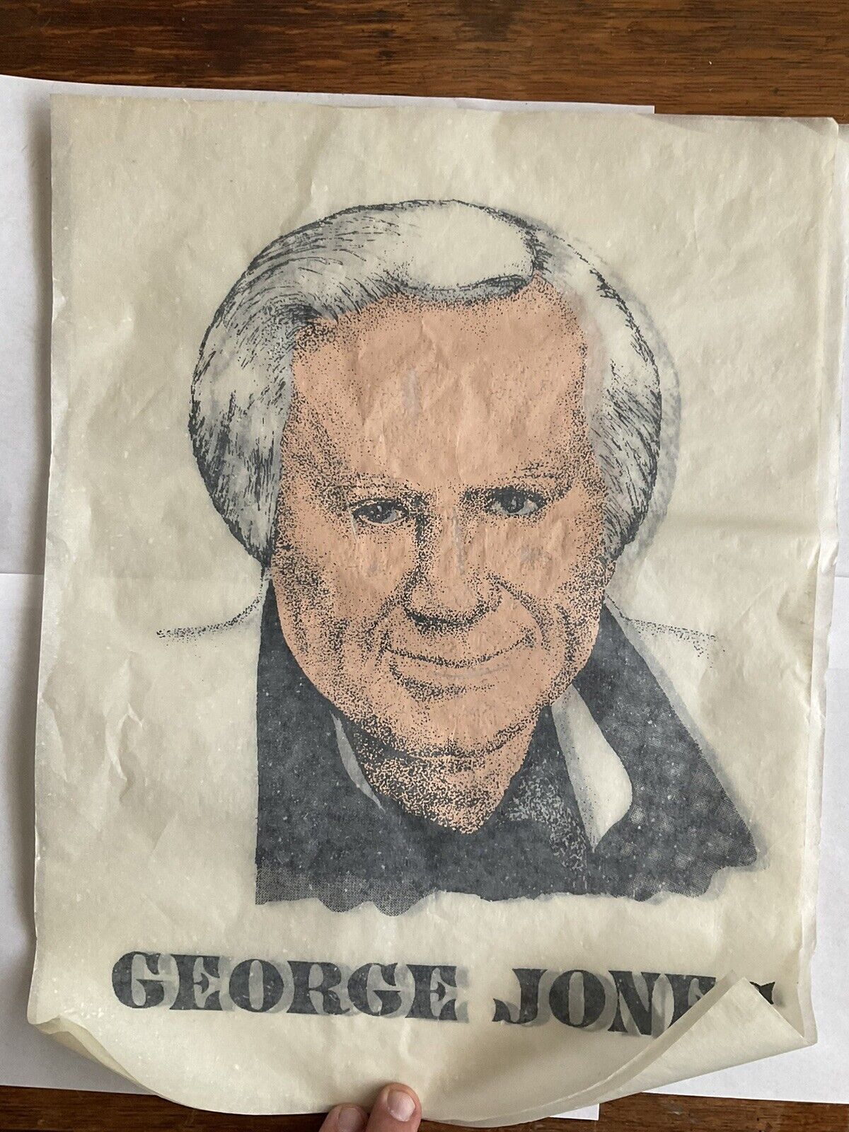 Vintage 1990s George Jones The Legands Rock Iron On Shirt Decal Rare