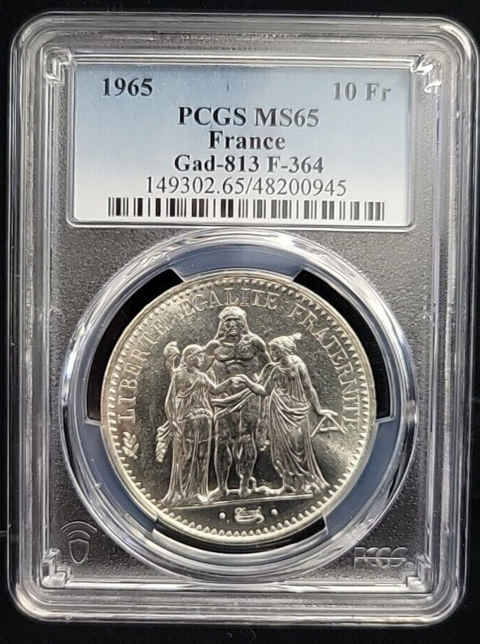 1965 Silver France 10 Franc PCGS MS65 | World Foreign Coin | Gad-813 F-364 10Fr