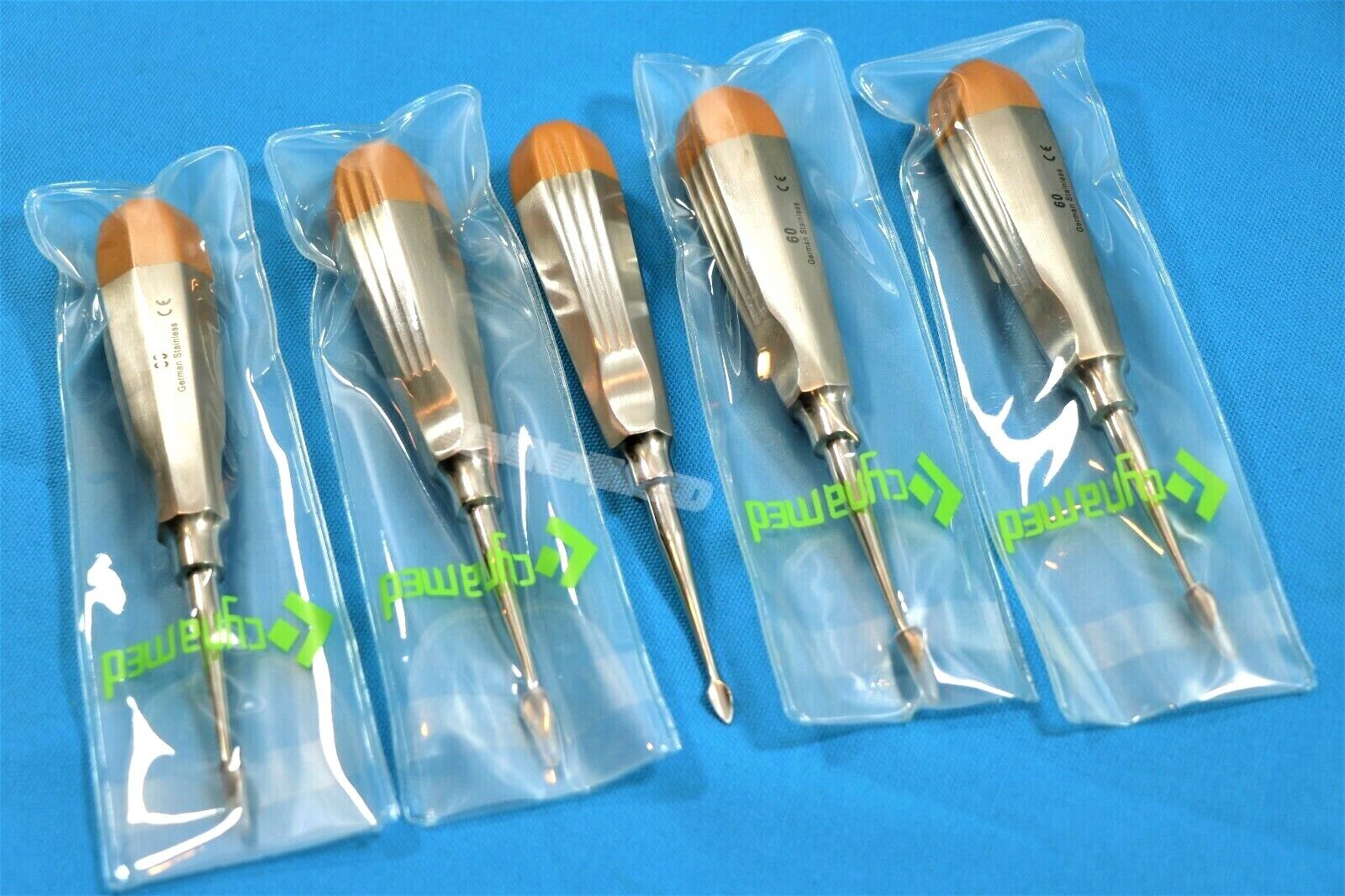 5 EA German Dental Tooth Surgery Straight Spade Concave Root Tip Elevator #60