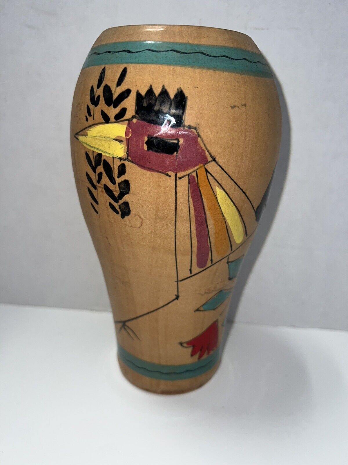 Santony Pottery Hand Painted Vase Florentine Original Hand Made In Italy