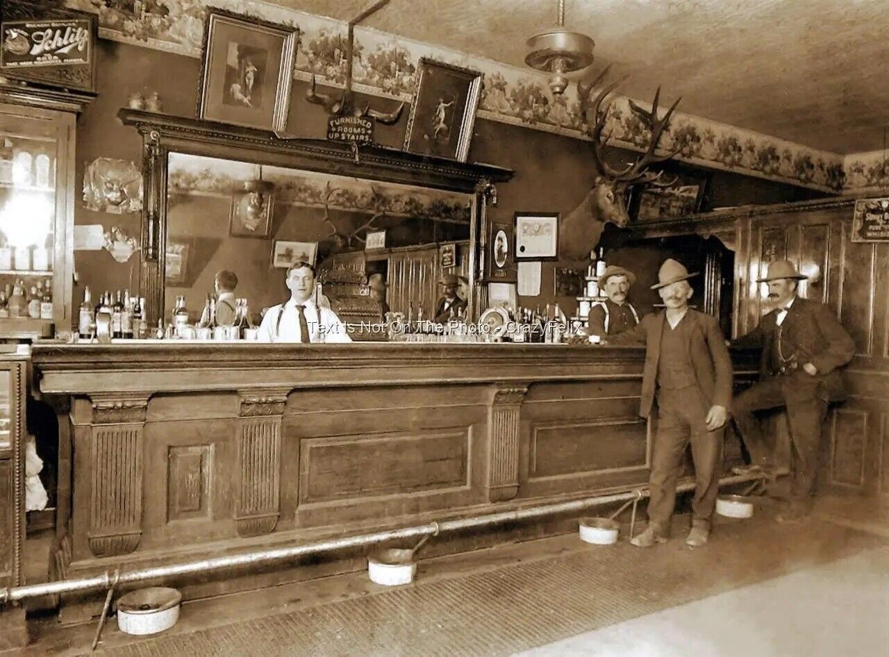 1915 Elkhorn Saloon Bar Lewistown Montana Wild West 8x10 PHOTO PRINT
