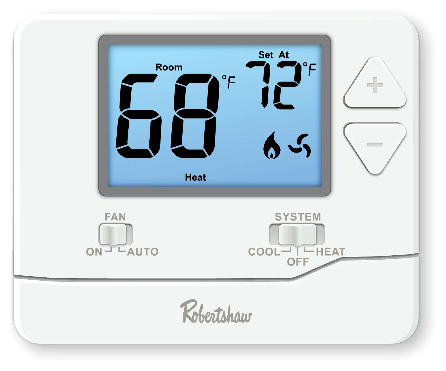 Robertshaw RS8110 Digital Non-Programmable Thermostat, Single Stage - 1 H / 1 C