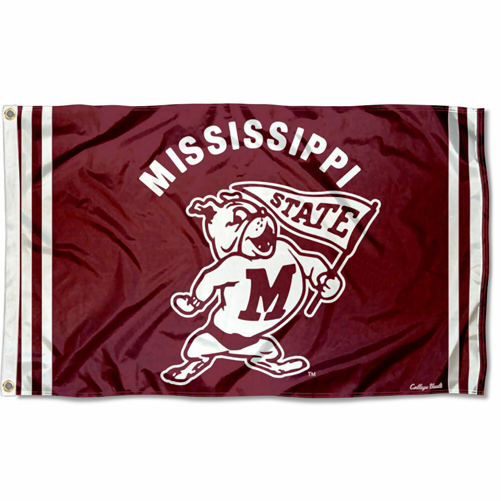 Mississippi State Bulldogs Vintage Retro Throwback Large Outdoor Flag