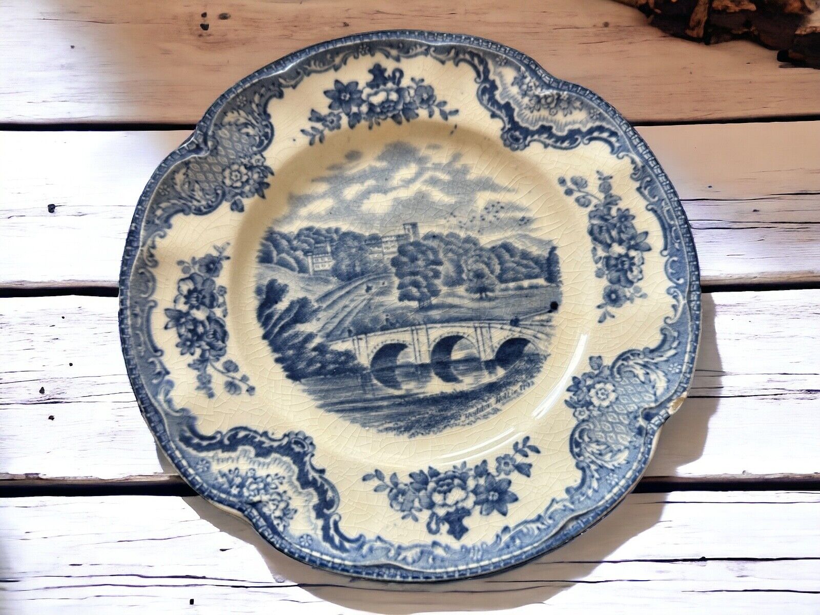 Haddon Hall 1792 Old Britain Castles Collection Blue and White Dinner Plate