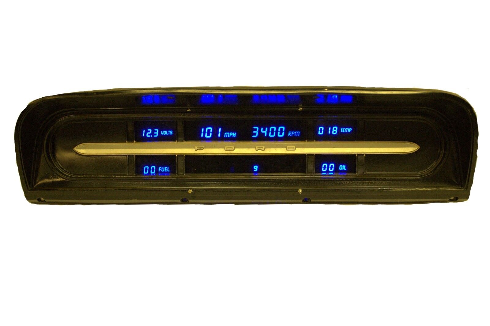 1967-1972 Ford Truck Digital Dash Panel Blue LED Gauges Made In The USA