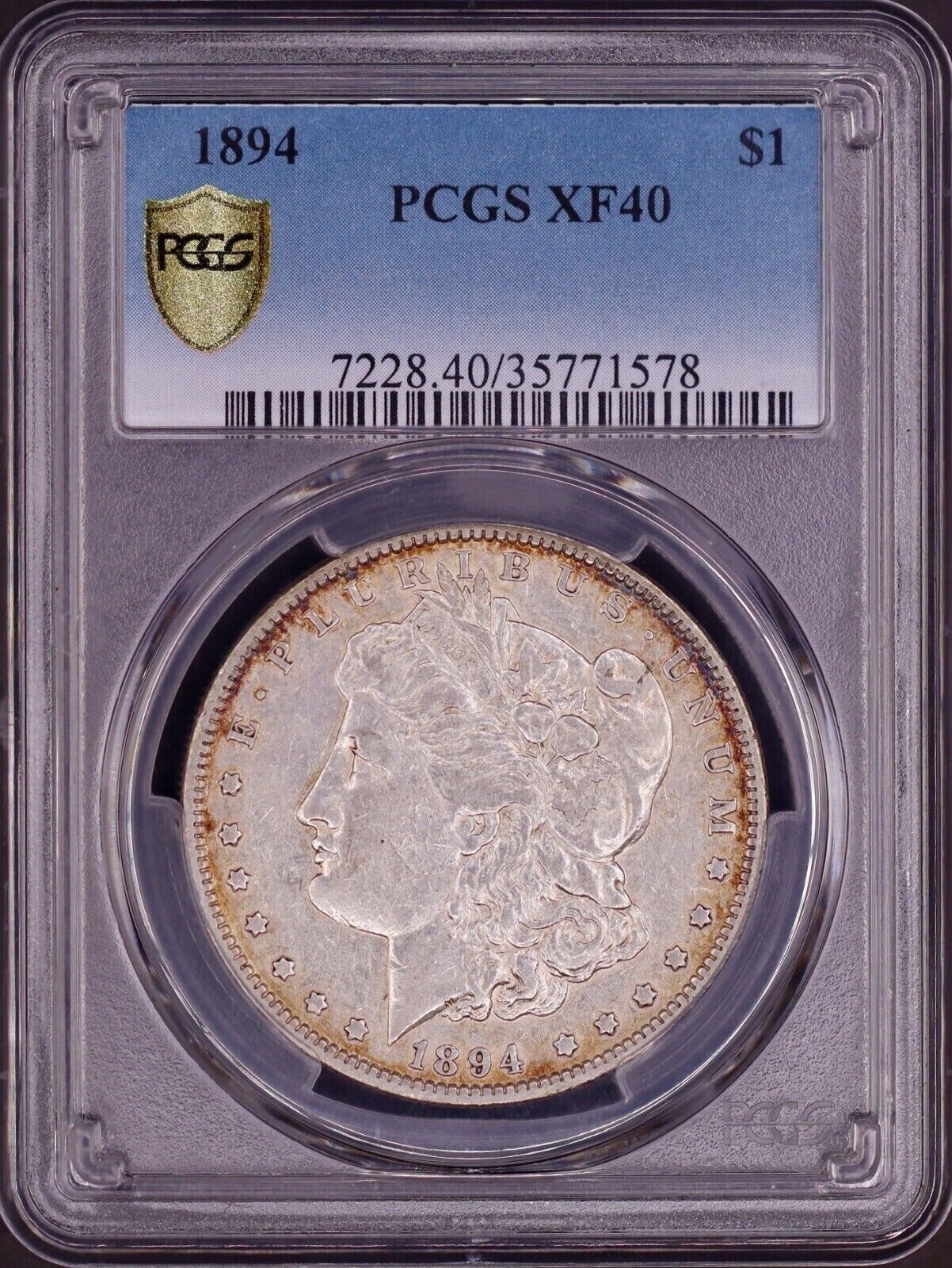 1894-P Morgan Silver Dollar PCGS XF40 - Key Date Nice Mint Luster