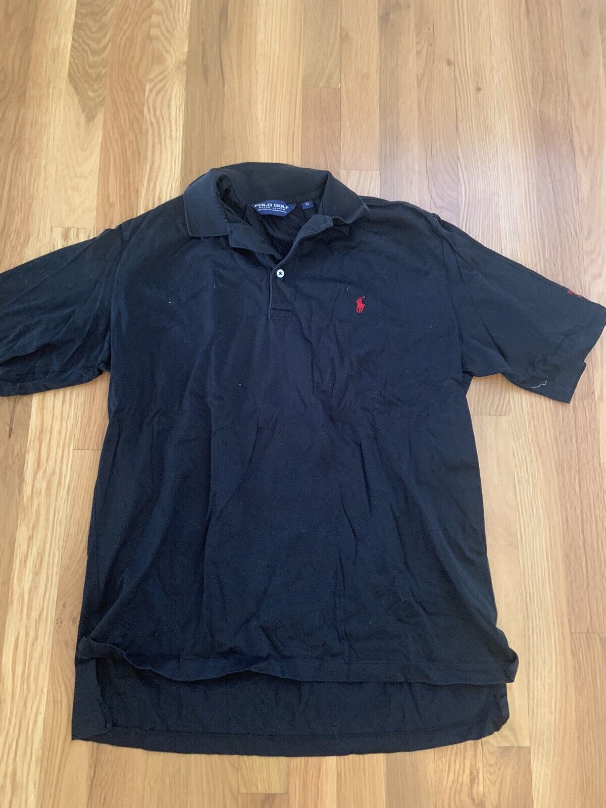 vintage polo golf mens shirt black medium with logo “the diplomat”