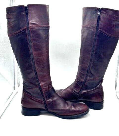 Vintage 90’s Y2K ALDO Womens 9 40 Leather Knee High Riding Boots BROWN Beautiful