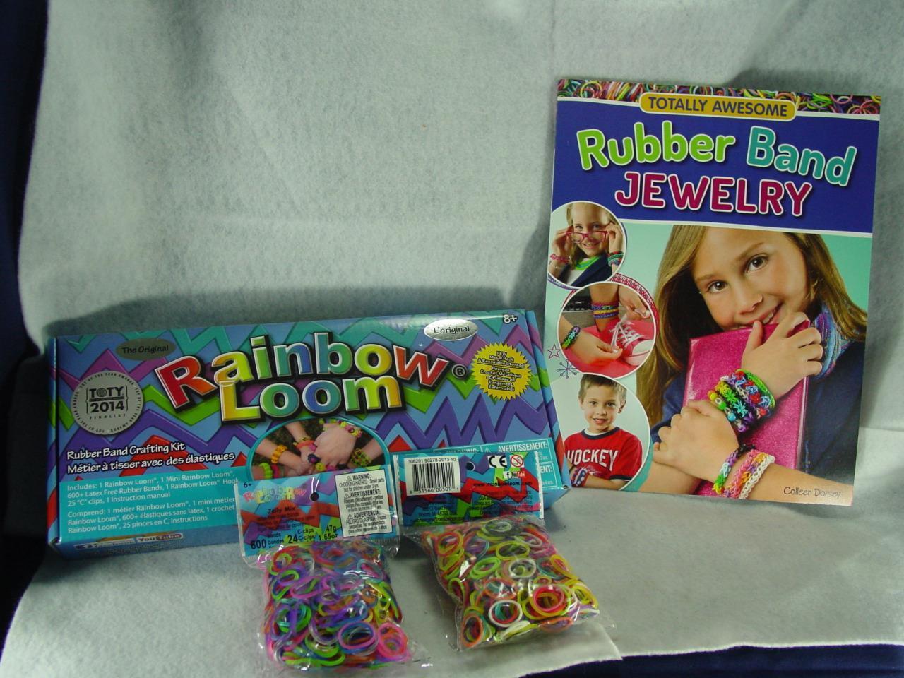 Rainbow Loom HUGE Lot Case Multiple Thousands of Bands BOOK Two Kits++