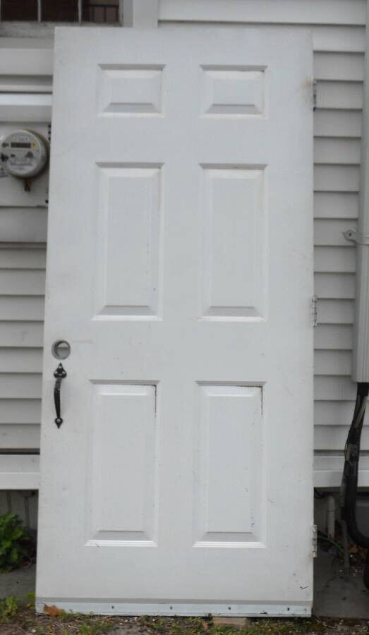 Used Exterior Door Metal with Hinges