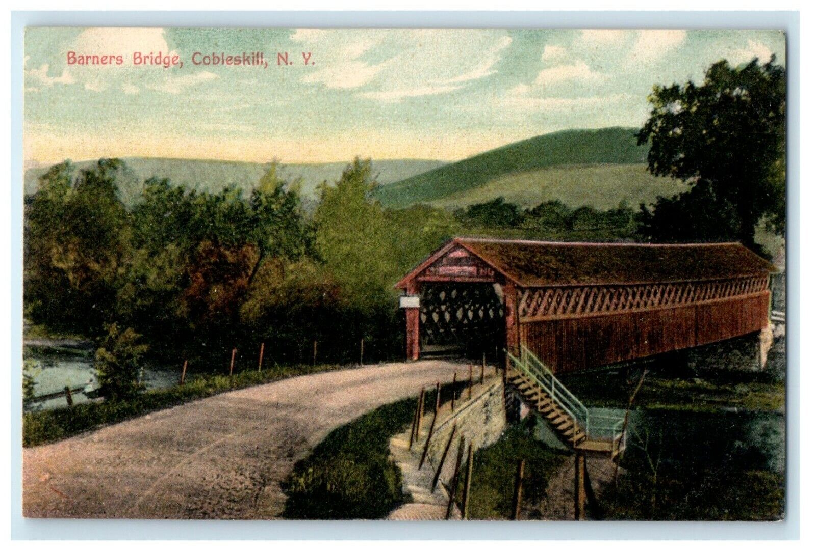 1908 View Of Barners Bridge Cobleskill New York NY Posted Antique Postcard