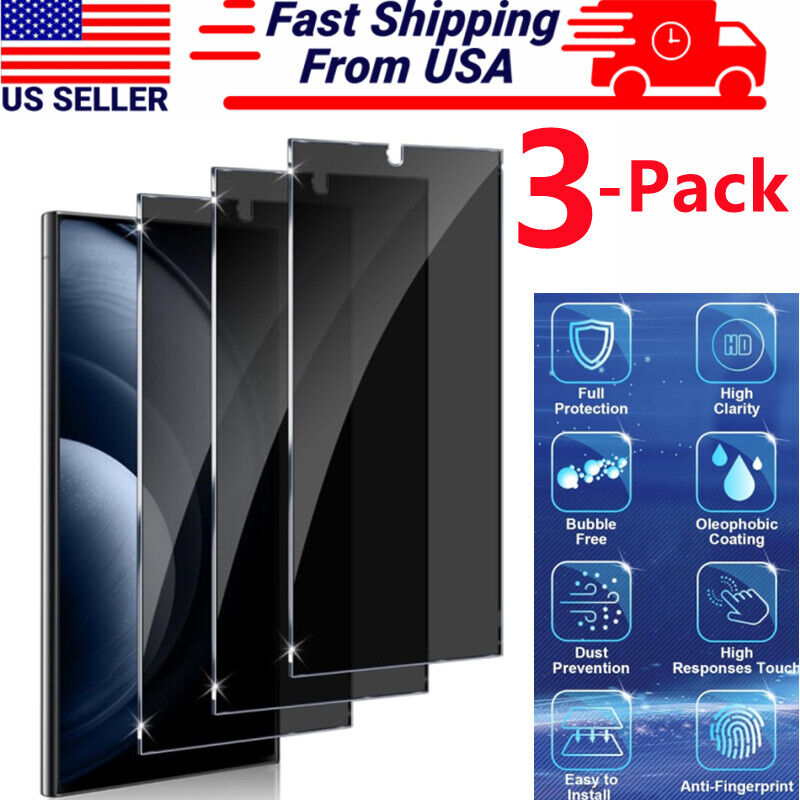 Tempered Glass Privacy Screen Protector for Samsung Galaxy S24 Ultra/S24 Plus 24