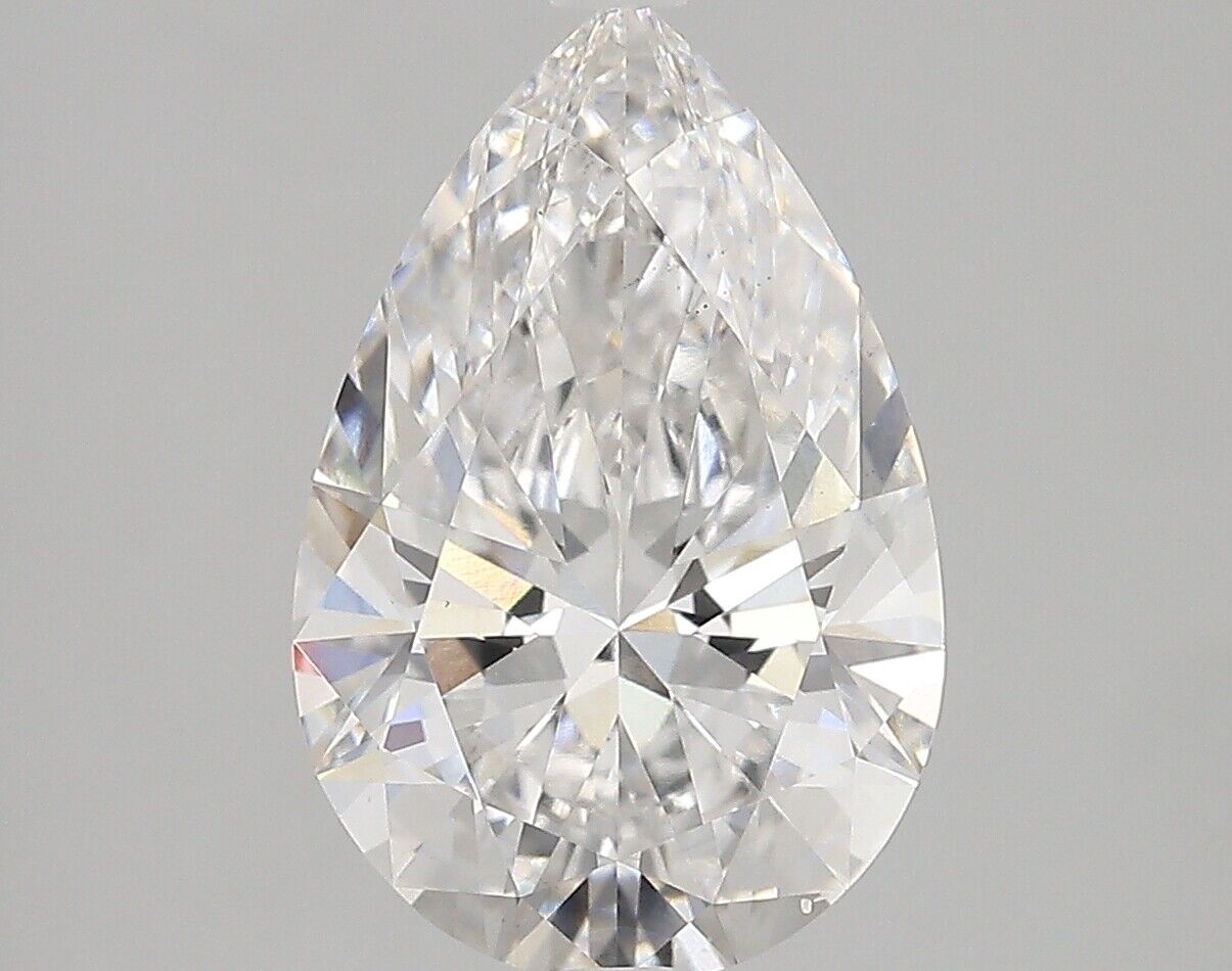 Lab-Created Diamond 3.64 Ct Pear F VS2 Quality Excellent Cut GIA Certified